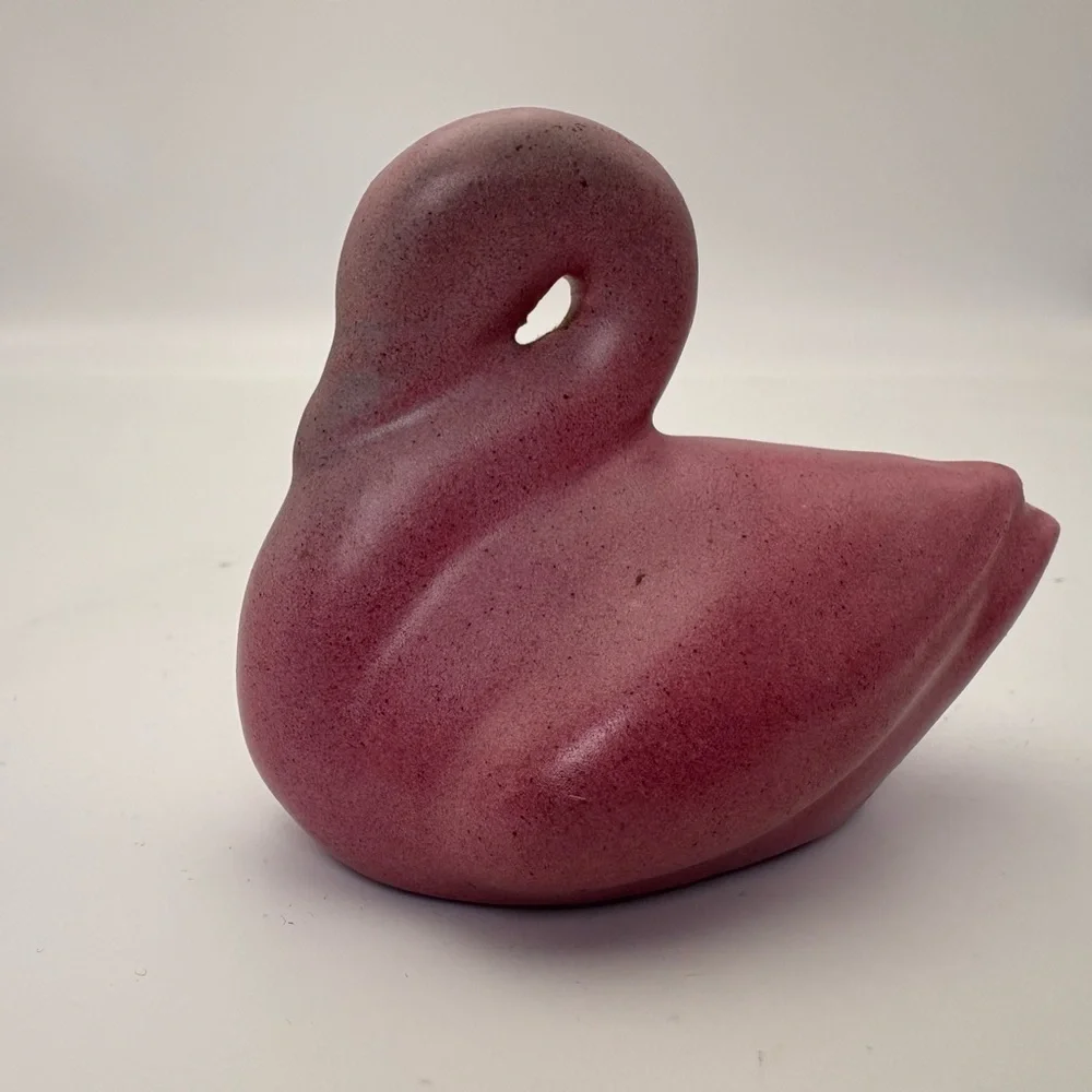 Vintage Pink Ceramic Small Swan Figurine